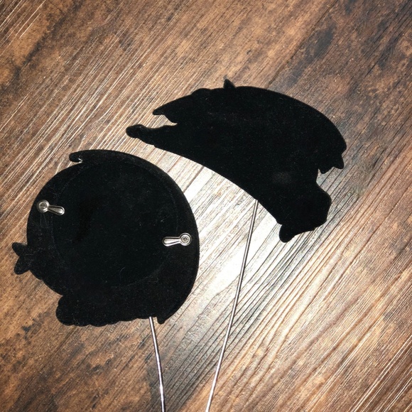 Pewter Hey Diddle Diddle Baby Picture Frame Cow Moon frame on wire pedestal CUTE - Picture 7 of 11